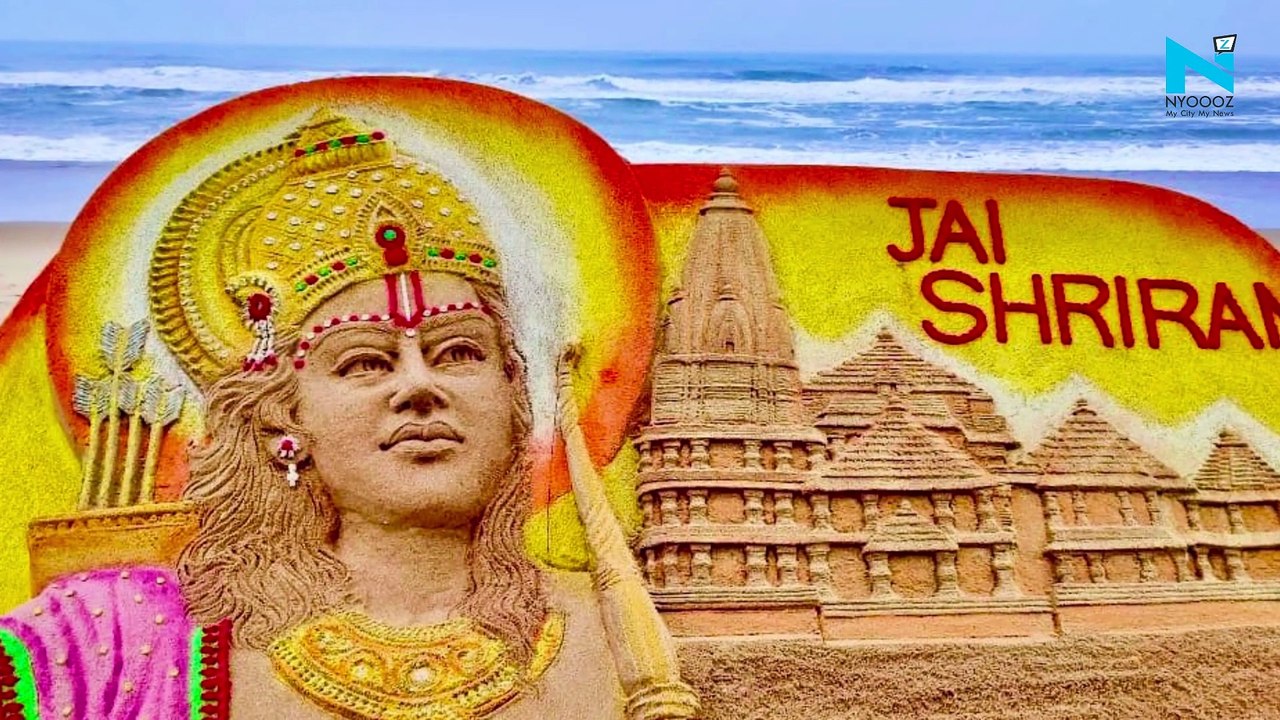 Watch: Sudarsan Pattnaik creates sand art of Ram temple on Puri beach