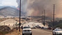 Smoke billows into air as Santa Clarita fire shuts down highway in California