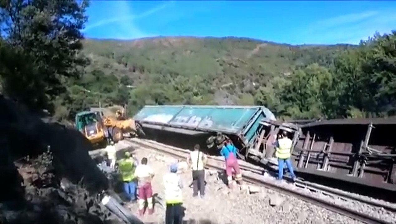 ADIF tira al río Sil dos vagones de tren que habían descarrilado porque era muy costoso desmantelarlos, estos son los socialistas del "ecológico y sostenible"