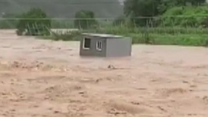 강물에 컨테이너 '둥둥'...강원 인제군 호우 피해 잇따라 / YTN