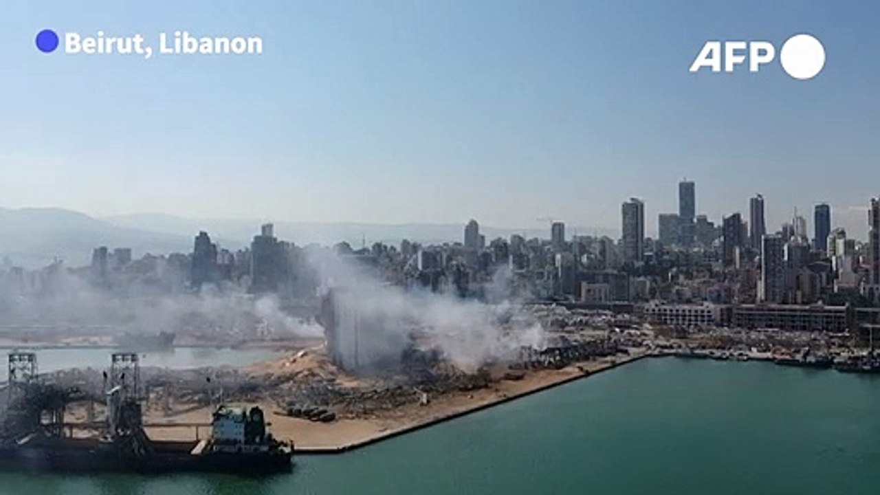 Drohnenbilder zeigen verwüsteten Hafen in Beirut