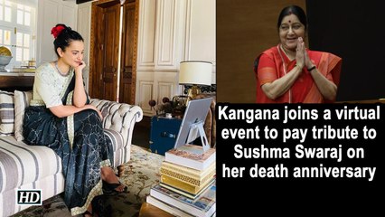 Kangana joins a virtual event to pay tribute to Sushma Swaraj on her death anniversary