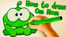 Om Nom Stories: How to Draw Om Nom from Cut the Rope - Funny cartoons for kids