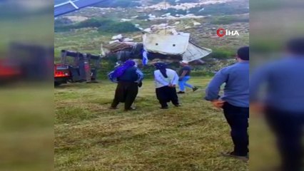 Erzurum’da uçurumdan yuvarlanan kamyon parçalara ayrıldı