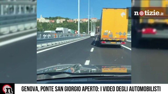 Genova, ponte San Giorgio aperto al traffico: le immagini degli automobilisti