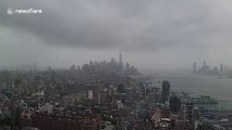 Timelapse captures Tropical Storm Isaias rolling over New York City's skyline