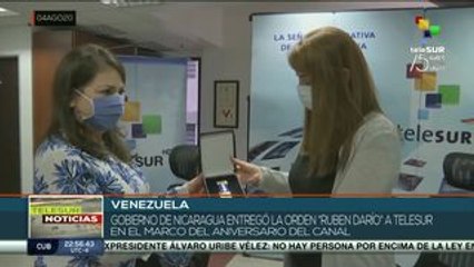 Gob. de Nicaragua entrega Orden Rubén Drarío a teleSUR