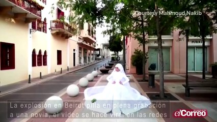 La explosión de Beirut pilla una novia en plena grabación, el vídeo se hace viral
