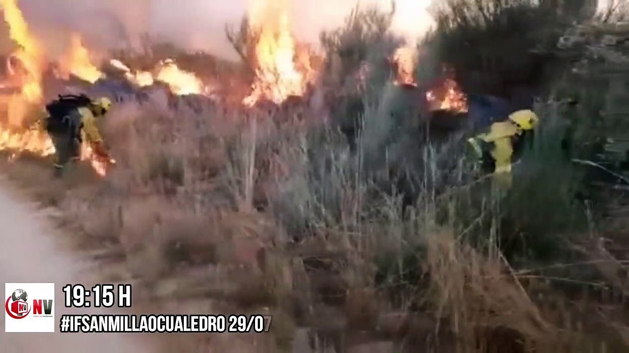 Incendio forestal concello ourensan de Cualedro, parroquia de San Millao
