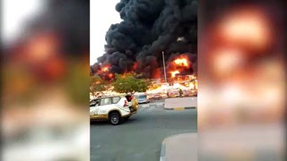 Ajman Fire Break Out 10 Different Camera Angles: Massive Fire in Ajman Market, United Arab Emirates