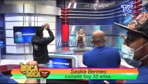 La presentadora Saskia Bermeo fue sorprendida hoy en su cumpleaños