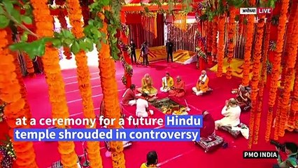 Indian PM Modi centre stage at flashpoint Hindu temple ceremony