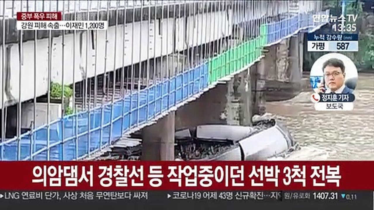 춘천 의암댐서 선박 3척 전복…1명 사망 6명 실종