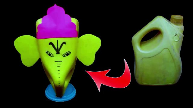 Ganpati Murti with Oil Can | How to Make Ganpati At Home with Waste Material | Beautiful Ganpati Murti | Ganesh Chaturthi 2020