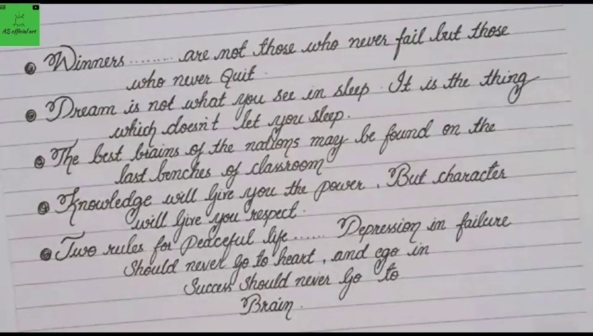 Quotes In Cursive Writing Motivational Quotes Of Apj Abdul Kalaam In Cursive Handwriting - Video  Dailymotion