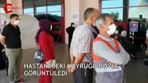 Diyabakır'daki hastane kuyruğu kamerada