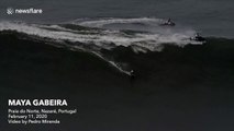 Brazilian surfer engulfed by colossal wave which could break world record