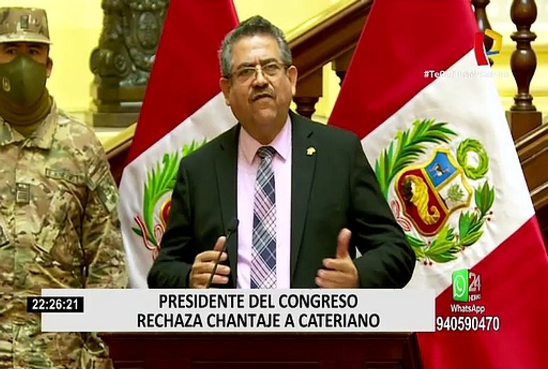 Presidente del Congreso rechaza presunto chantaje a Pedro Cateriano