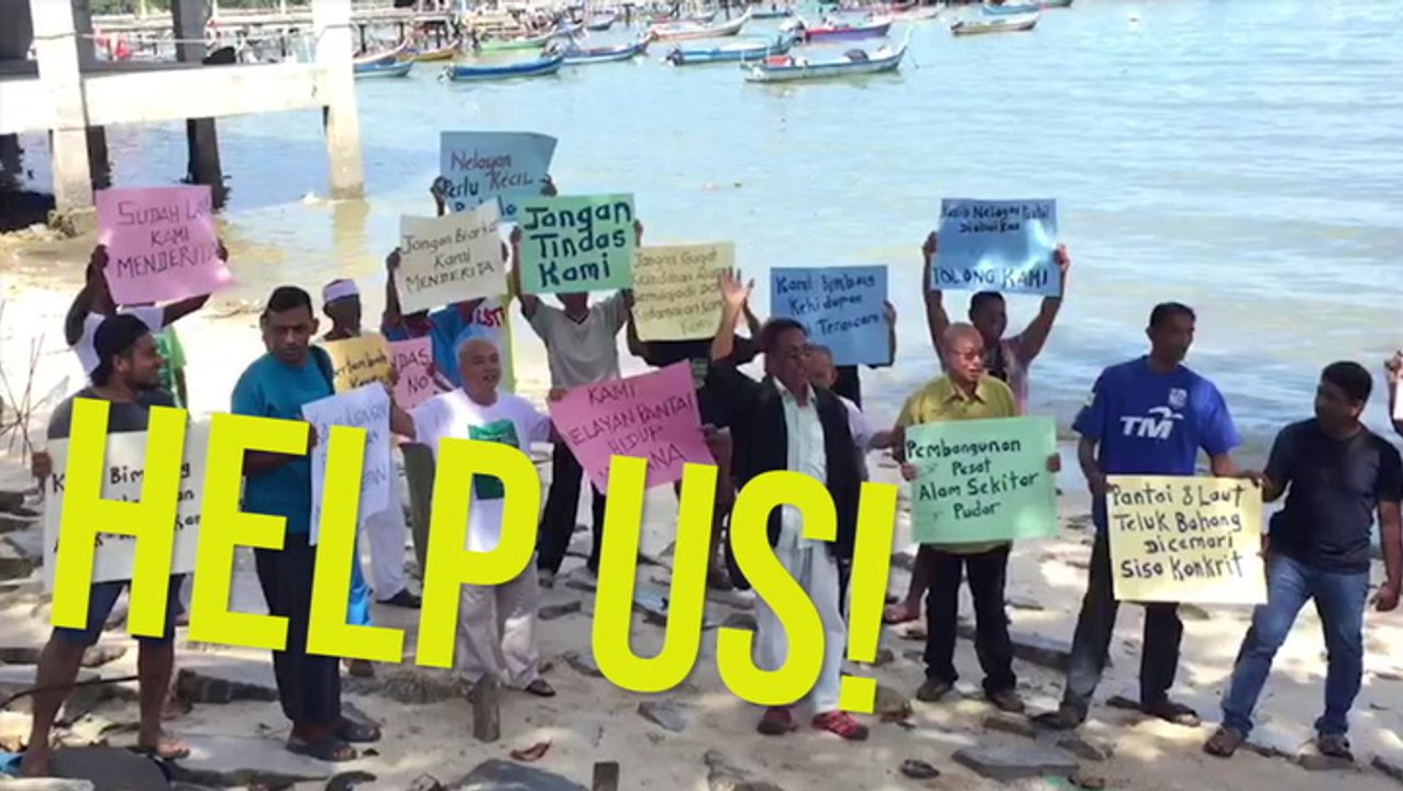 Fishermen face a livelihood threat due to concrete waste