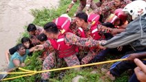 Bangladeshi worker rescued by public and firefighters