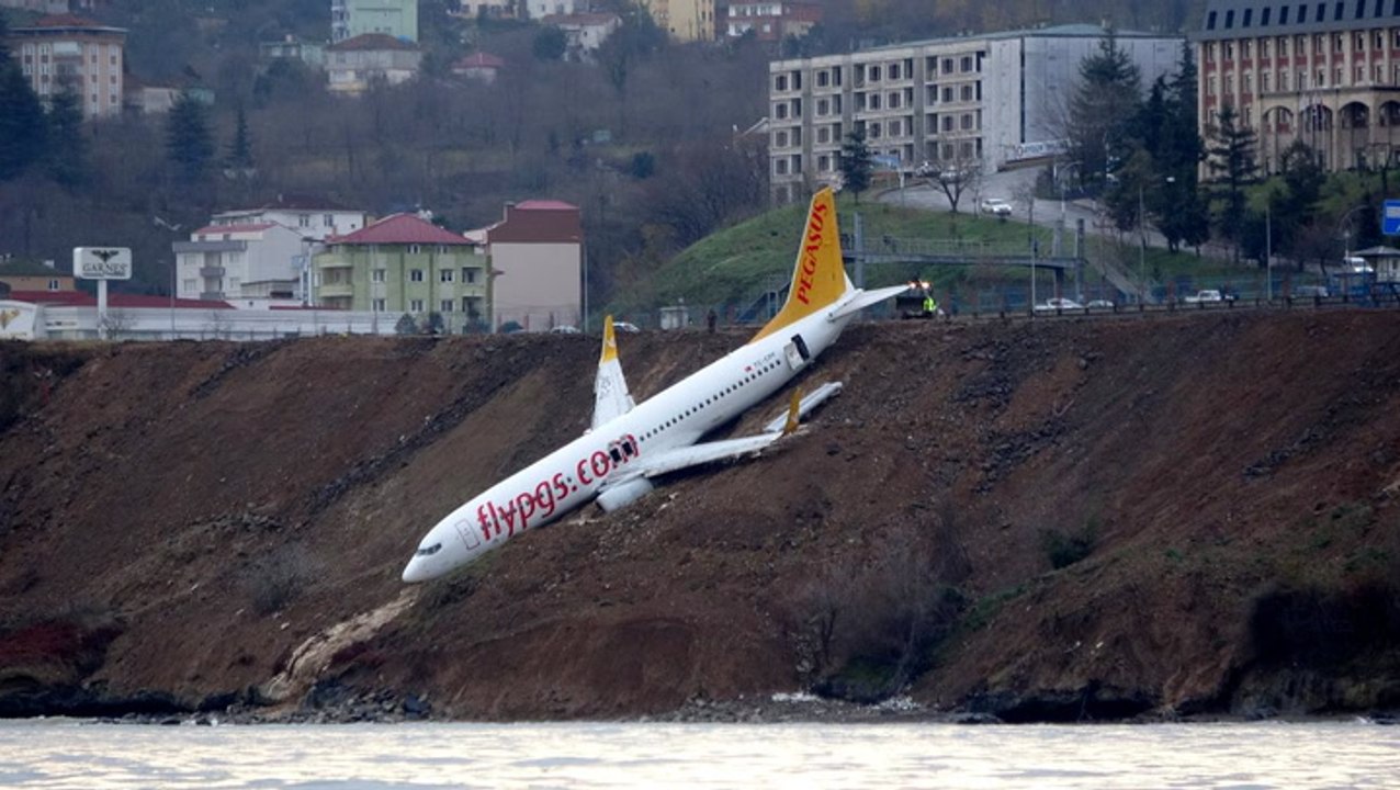Plane skids off Turkish runway on Black Sea coa...