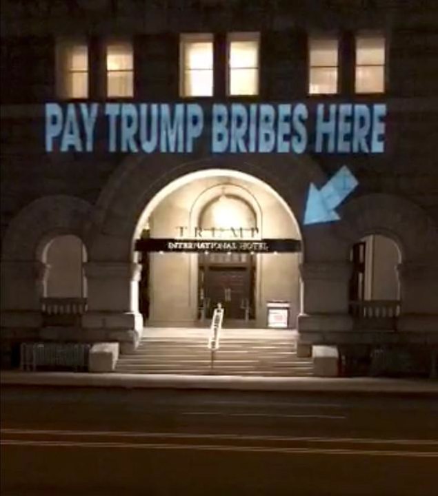 "S***hole" projected on Trump's D.C. hotel