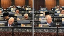 Najib’s reaction during mid-term review speech draw attention from MPs; mixed reactions from netizens