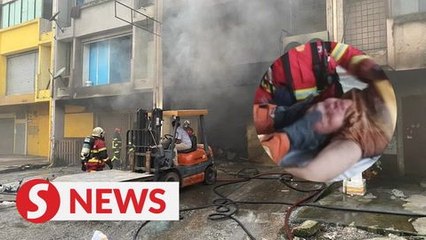 Myanmar worker collapses in Selayang market fire