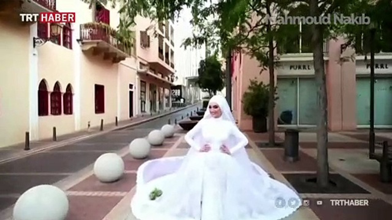 Beyrut'taki patlamaya düğün çekiminde yakalanan gelin