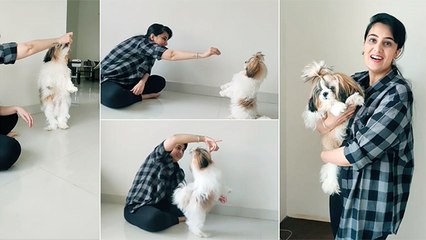 बिग बॉस मराठी फेम साई लोकूरने आपल्या पेट डॉगला दिली ट्रेनिंग