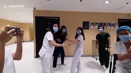 Filipino nurses play amusing game drawing lots to choose who avoids Covid-19 ward