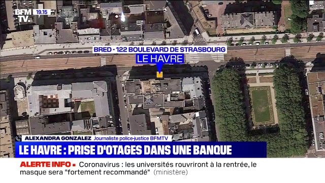 Prise d'otages au Havre: quatre personnes sont retenues par un homme seul et armé dans une banque BRED