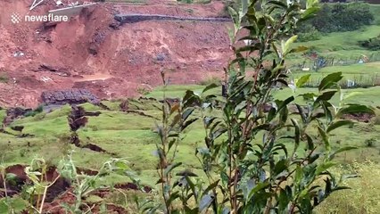 Torrential rain causes massives landslide in southern India