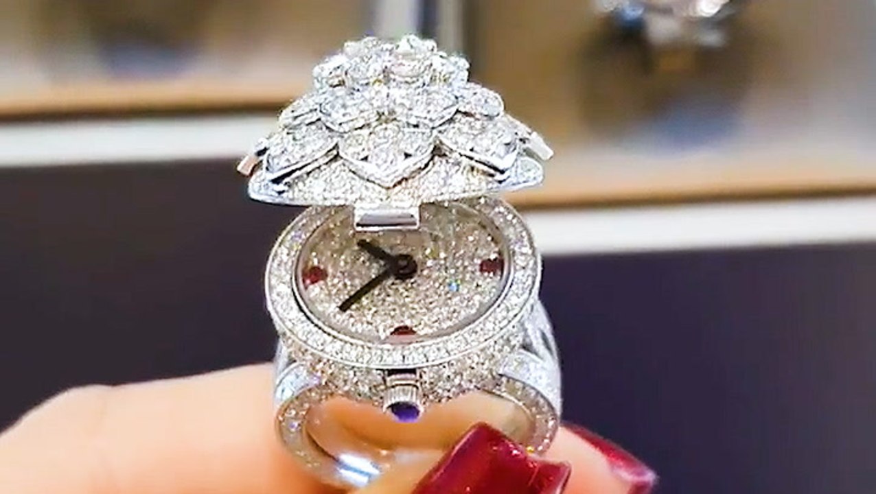 This diamond ring doubles as a watch