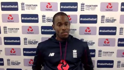 England's Jofra Archer  post day 2 of 1st Test