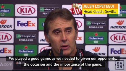 Download Video: Sevilla's Lopetegui delighted as Roma admit they're well beaten