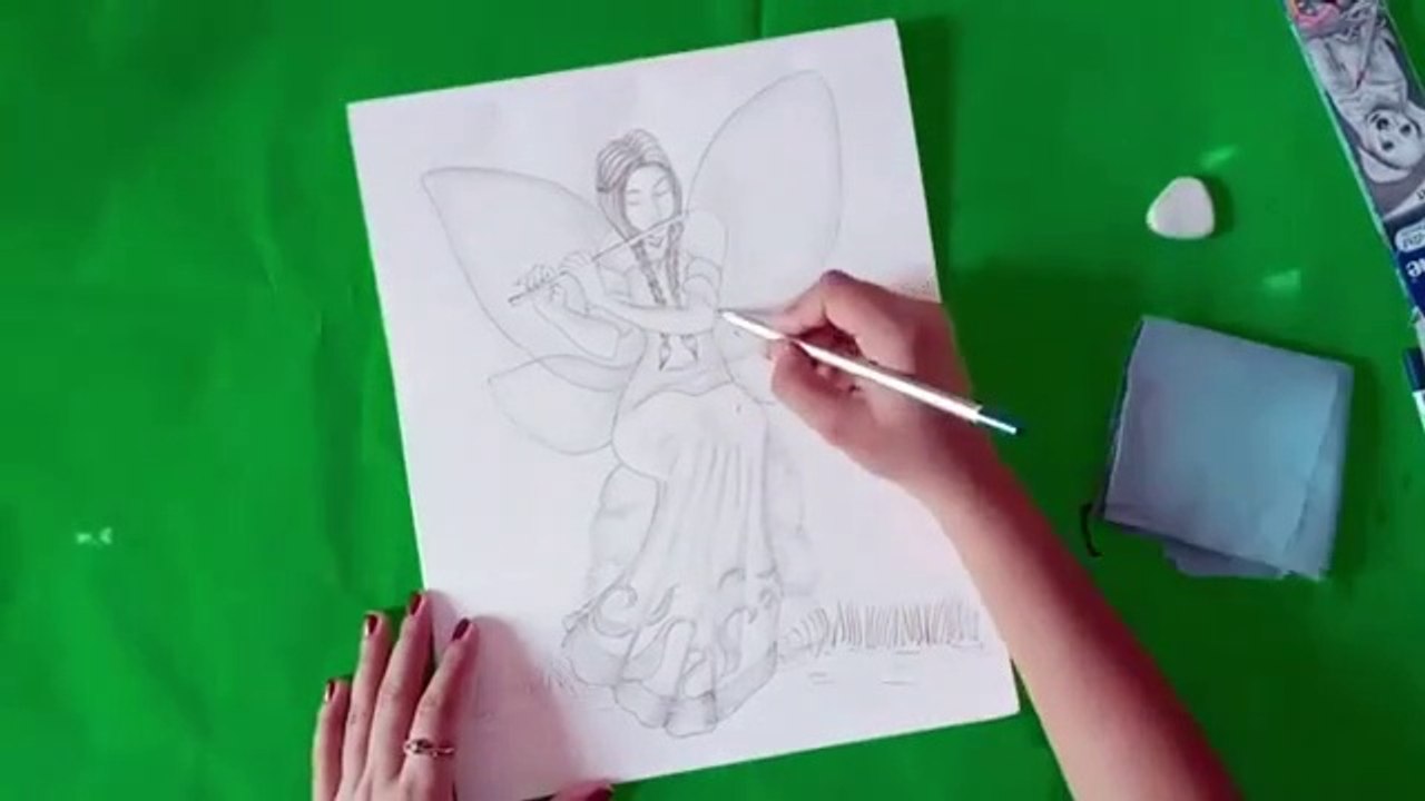 How to draw a beautiful fairy_ princess girl _ Pallavi Drawing Academy _