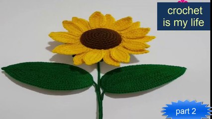 How To Make crochet Amigurumi Sun Flower (Part2) Tutorial English Free Pattern For Beginner's