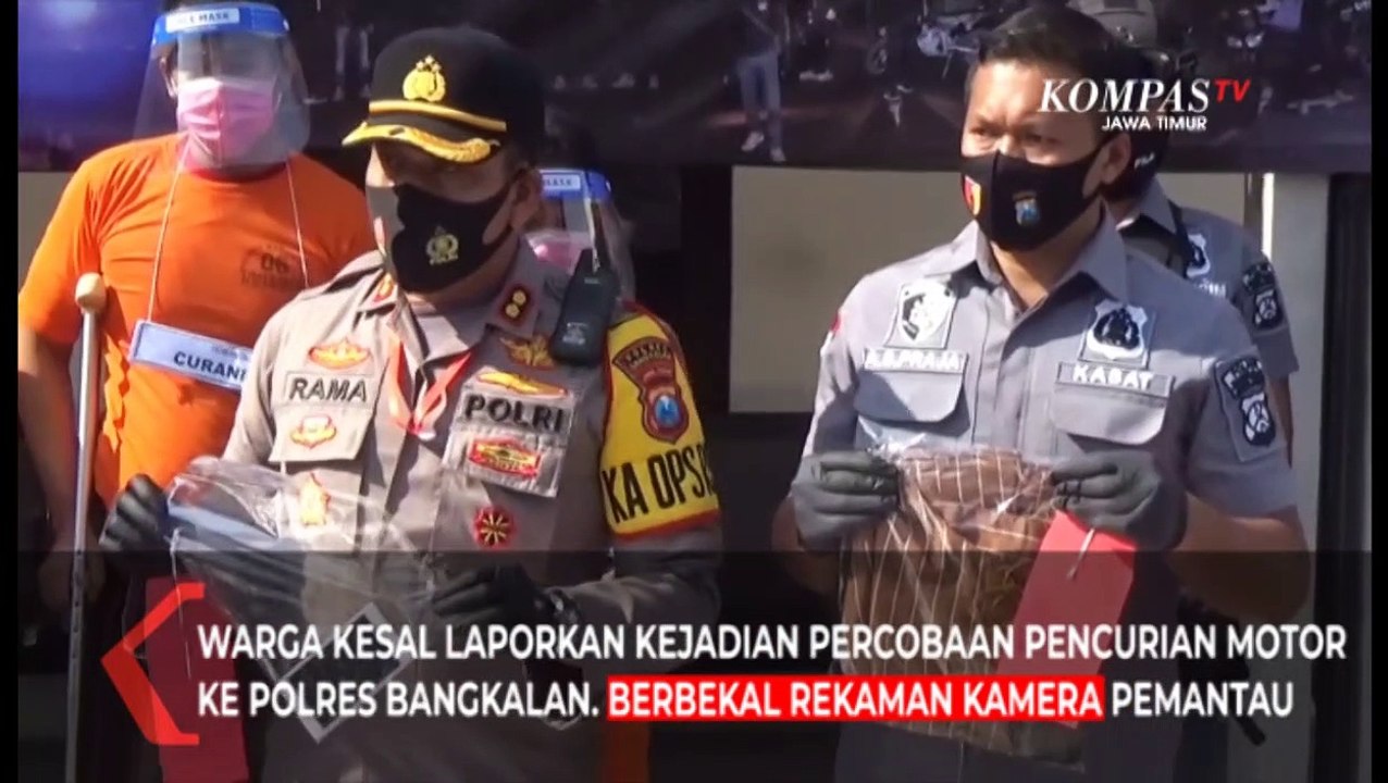 Dor ! Polisi Tembak Pelaku Curanmor di Bangkalan