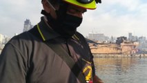 Beirut - Gli esperti dei Vigili del Fuoco italiani campionano acque del porto (07.08.20)