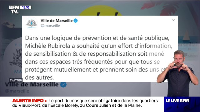 Le port du masque sera rendu obligatoire dans certaines zones de Marseille à partir de ce samedi