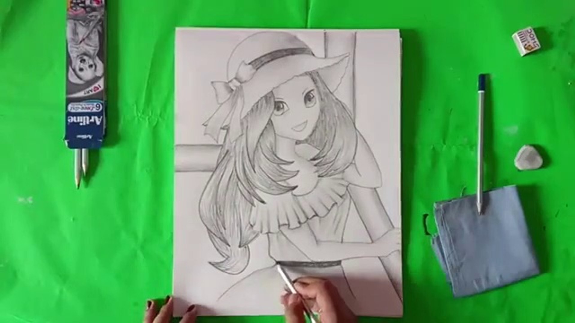 How to draw Anime girl with hat _Manga girl __ Pallavi Drawing Academy __ -  video Dailymotion