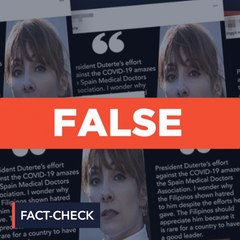 FALSE: Spain doctors' quote on Duterte's COVID-19 response