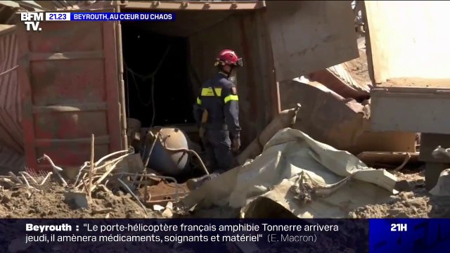À Beyrouth, cette unité de la sécurité civile française aide les Libanais à fouiller les gravats