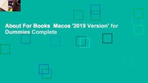 About For Books  Macos '2019 Version' for Dummies Complete