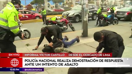 PNP realizó demostración de respuesta ante un intento de asalto | Edición Mediodía (HOY)
