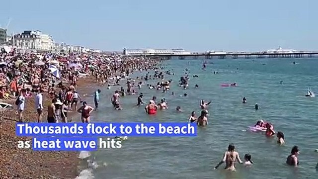Crowds flock to Brighton Beach as temperatures rise up