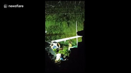 Shocking footage shows India Air Express plane split into two