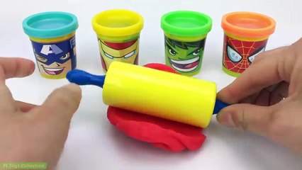 Play Doh Marvel Avengers with Iron Man Hulk Captain America Molds and Surprise Toys