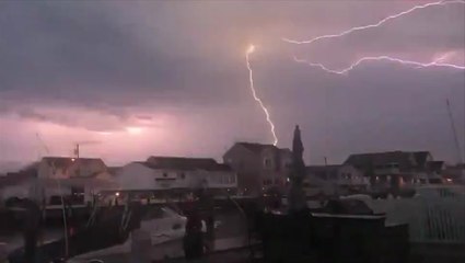 Impressive lightning lights up the sky